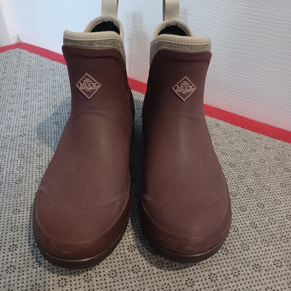 Muck Boots Ankle Boots Size 10 Rum Raisin/Tweed Herringbone bioDEWIX Dry New - Picture 6 of 17